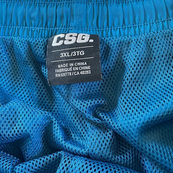 Two Pairs Light Blue and Teal CSG Swim Trunks 3XL - Picture 4 of 4